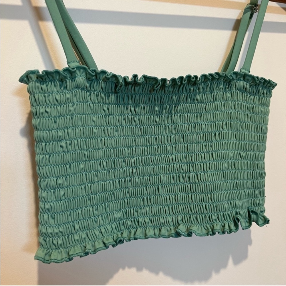 Reformation Cropped Top Stretchy Smocked Small Adjustable Spaghetti Strap Summer - Picture 4 of 8